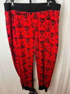 Disney Red and Black Mickey Mouse Sleepwear Pants